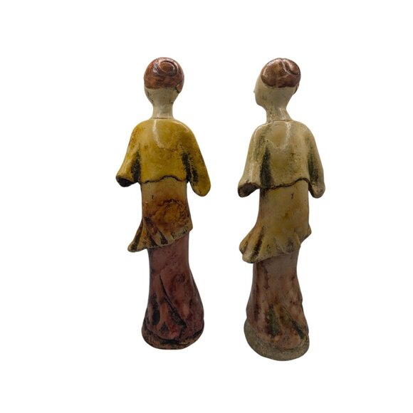 Vintage Ceramic Figurines Sculptures Hand made and signed by AT 17" Tall - Picture 11 of 15